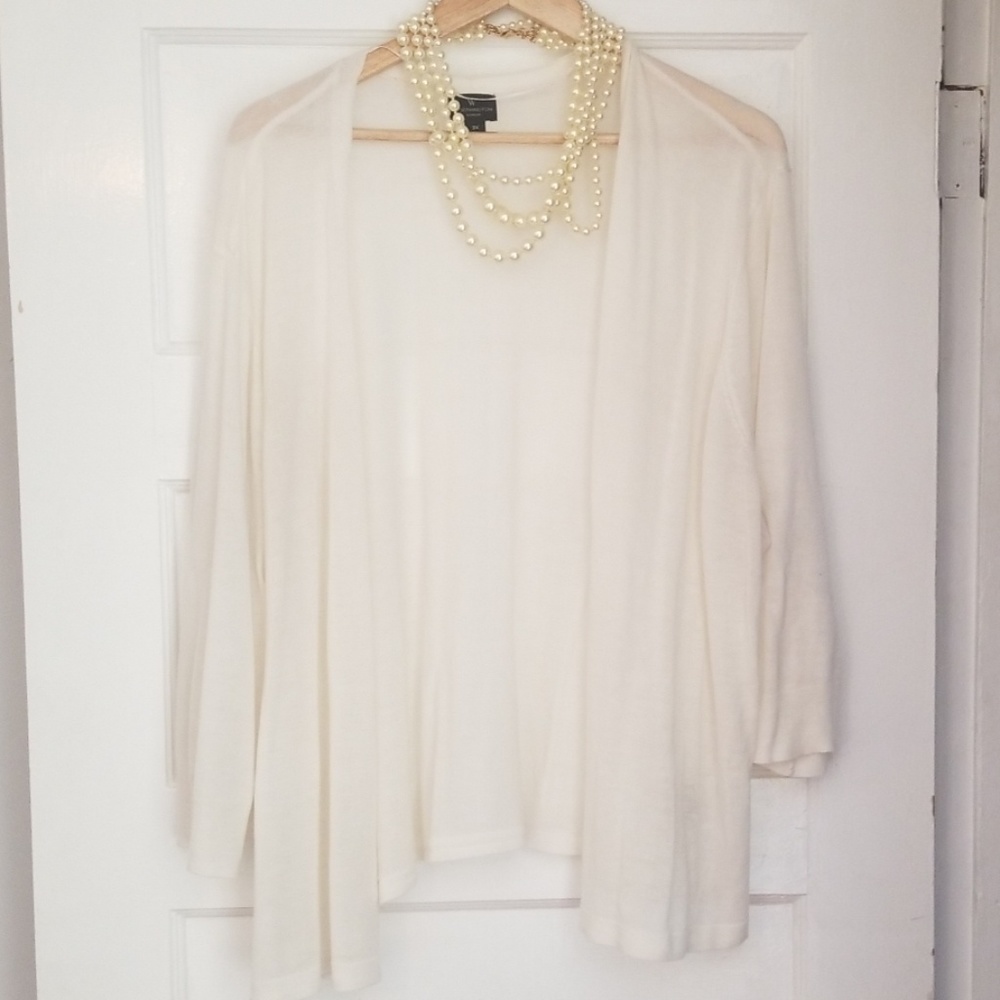 White shawl cardigan